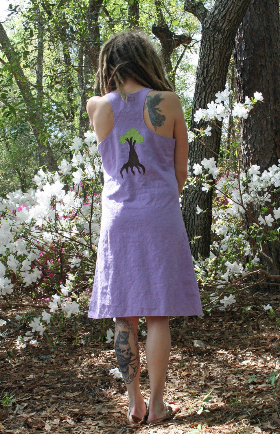 Lavender forest hemp racer back dress tunic top tree hugger