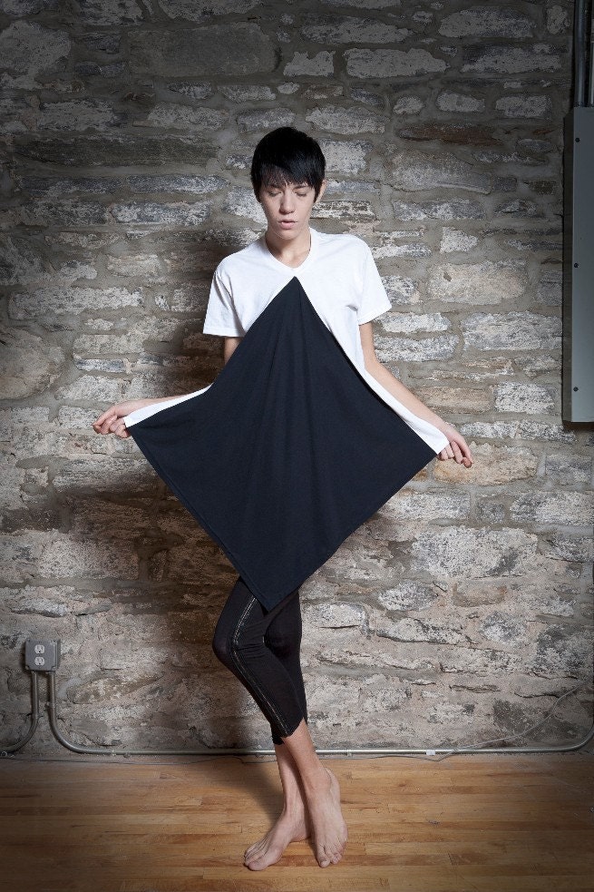 diamond tee - white-black