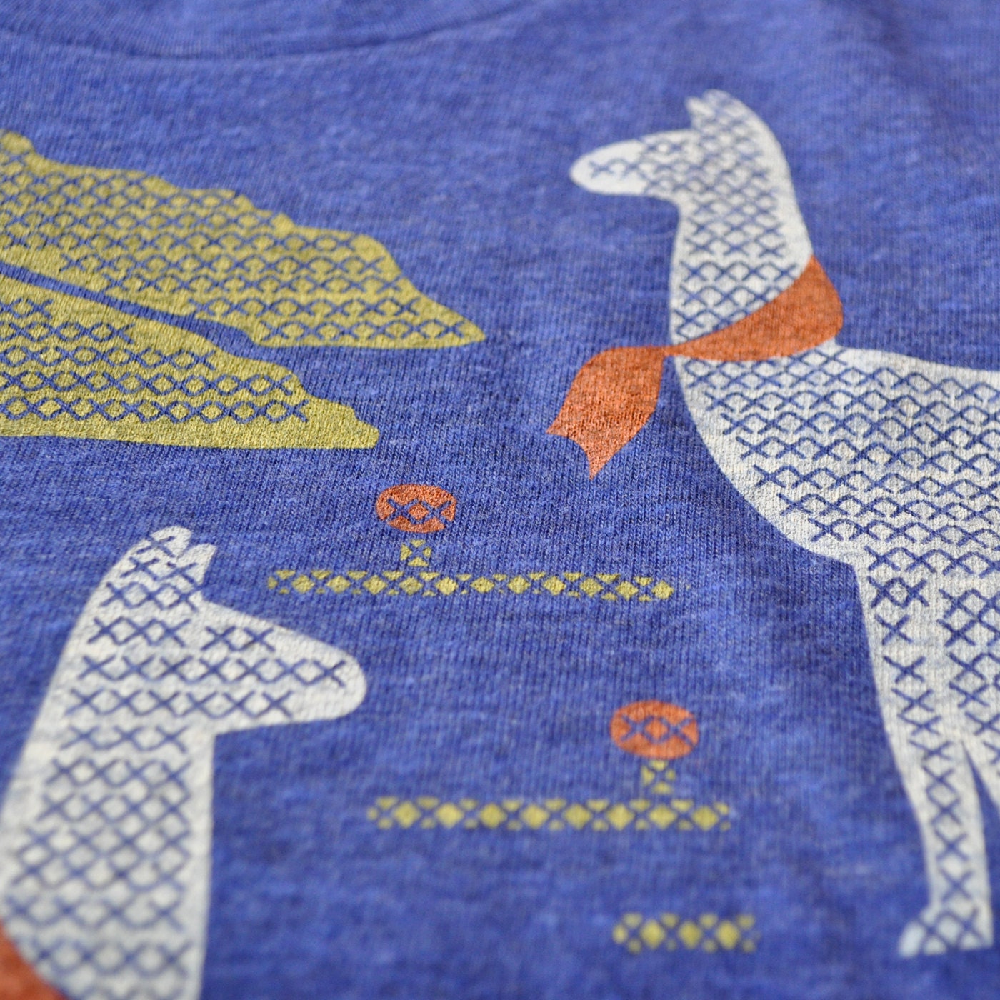 Llamas Tri Blend T-Shirt, Hand Screen Printed by Maryink, Sizes S-XL