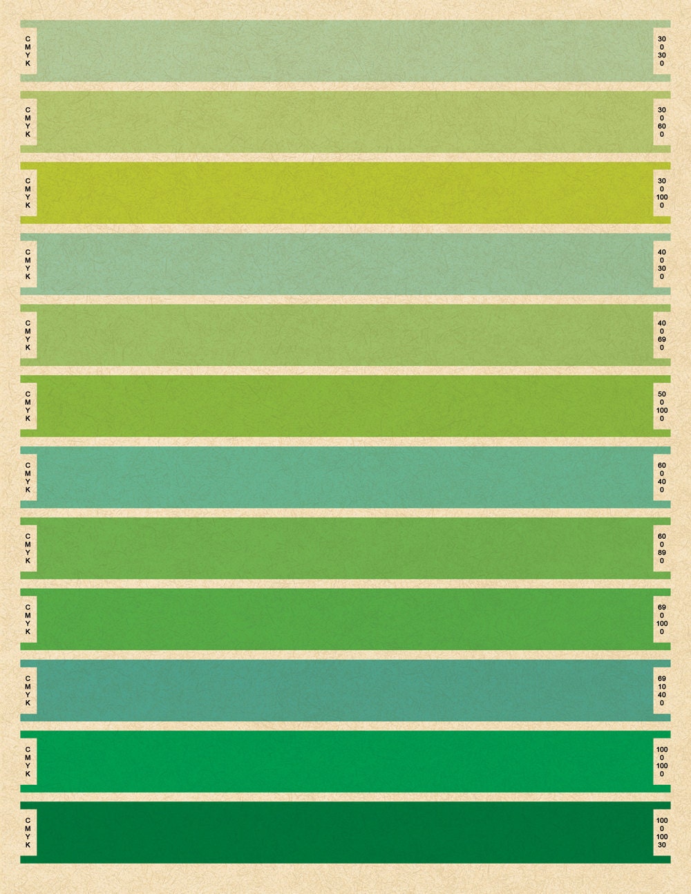 Litmus Green CMYK Print - Large - Print - Bars - Pantone - Index color - green