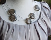 Smoky Gray Necklace Featuring Recycled Telephone Wire