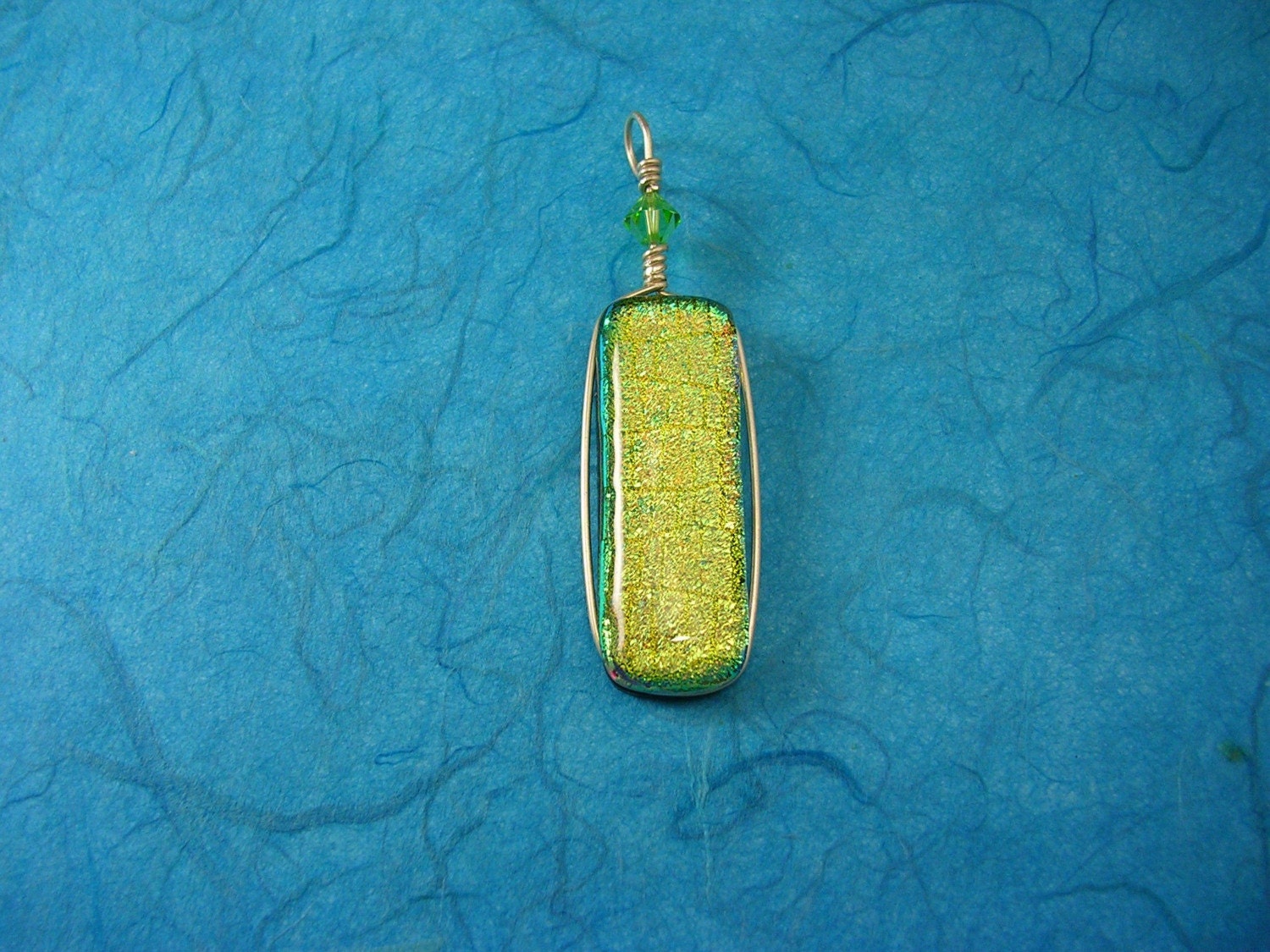 Lattice Mint Dichroic Glass Pendant