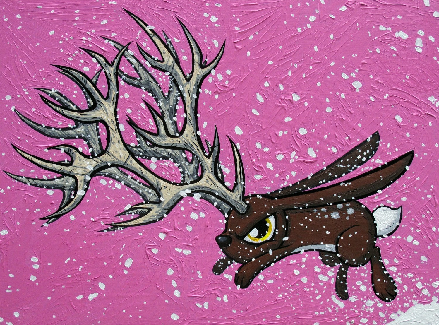 Goin Stag original painting Jackalope