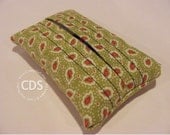 Tissue Holder in Green Paisley Print