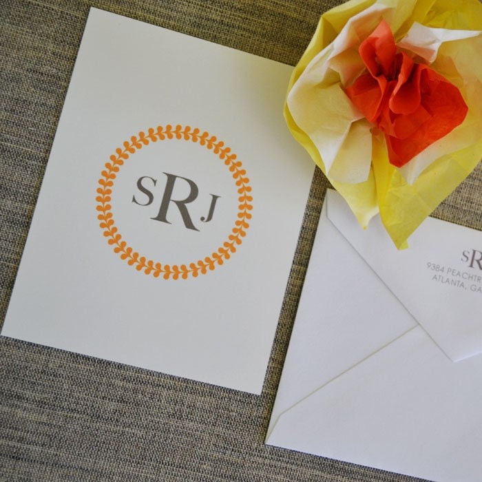Orange Wreath Thank You Notes: On Sale