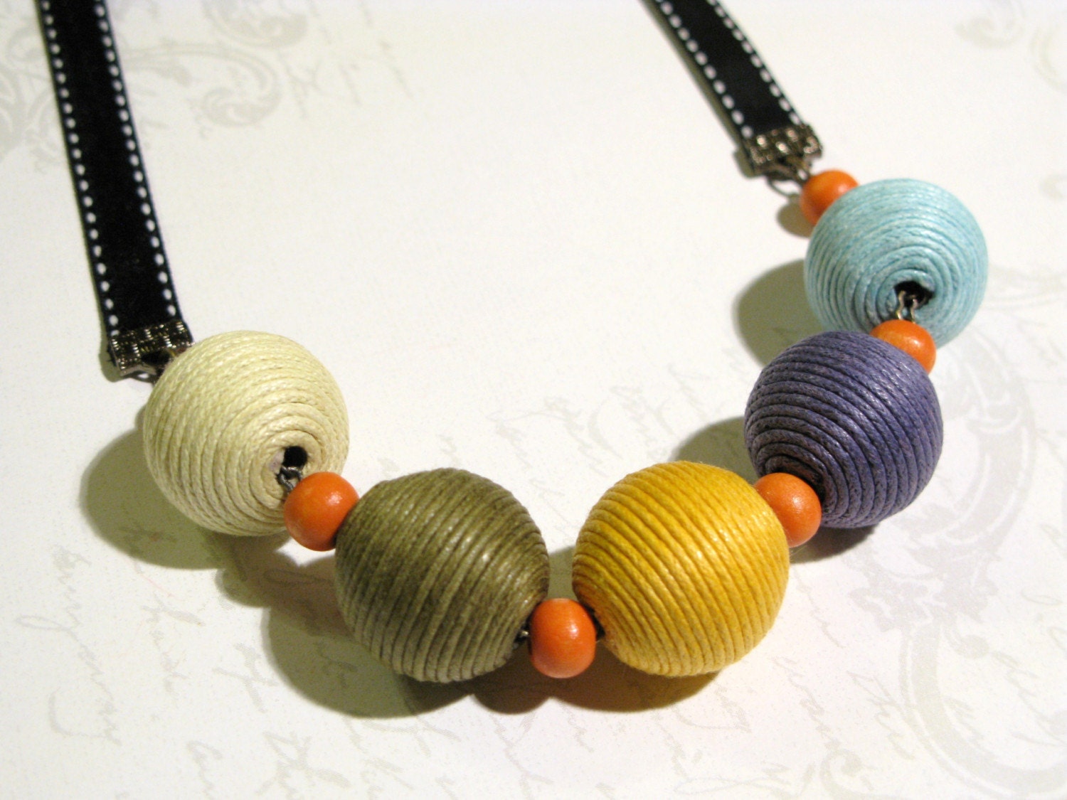 Fun with Colors Ribbon Necklace (Black Ribbon)