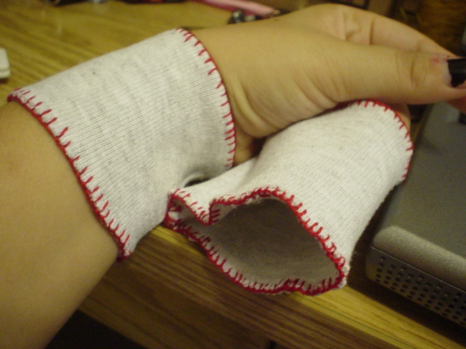 Classic white and red cotton wristbands