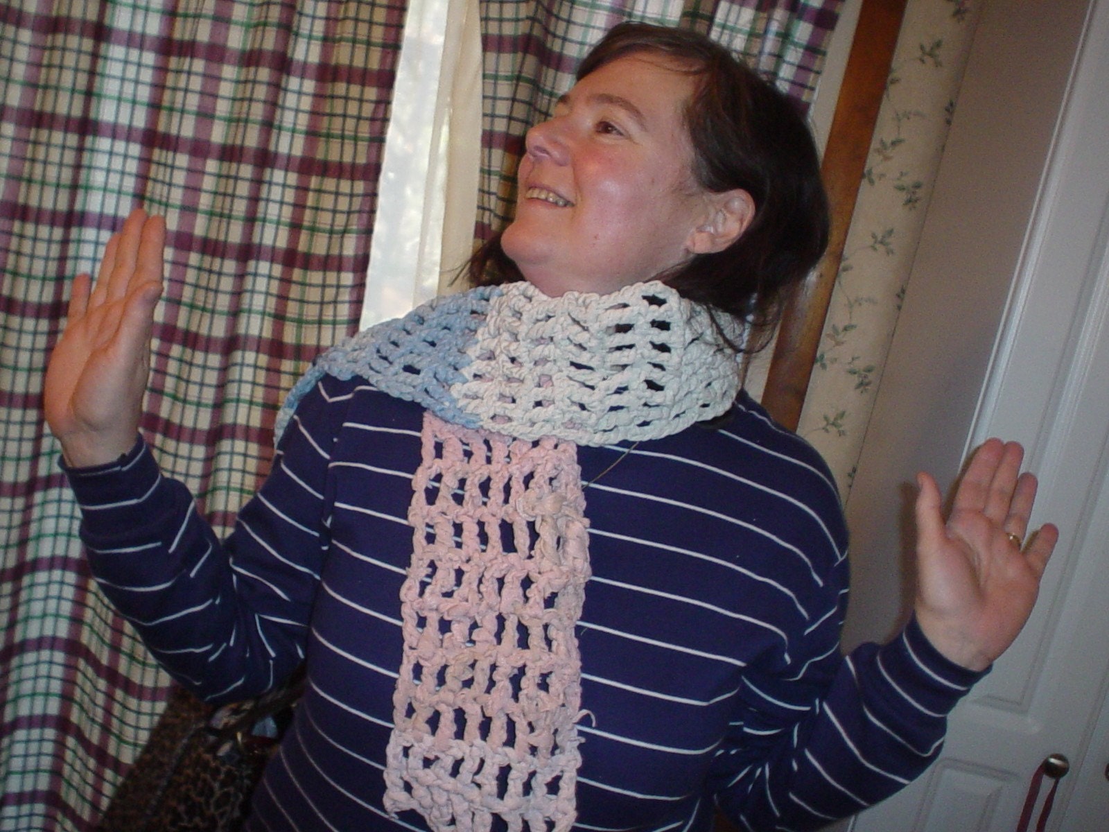 Thick cotton scarf made from tee shirts