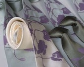 6 microfiber wedding neckties, groomsmen group discount, matching screenprinted vegan-safe ties