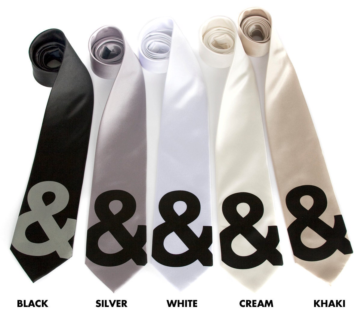 Ampersand necktie. Minimalist Helvetica "and symbol" screen printed typography nerd microfiber tie. Standard width.