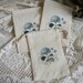 Hydrangea collage on Muslin gift bags with drawstring rope