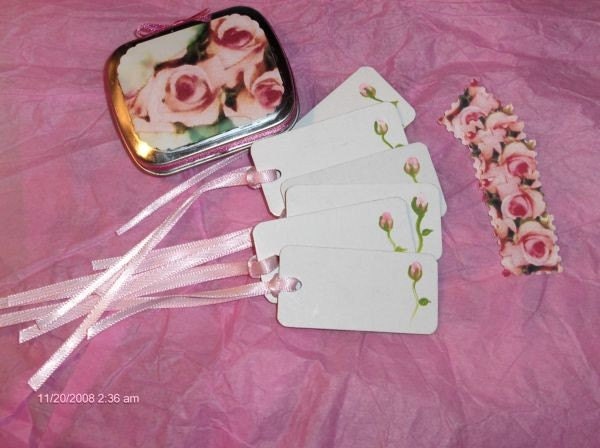 GIFT TIN with Hand Painted Tags and Stickers