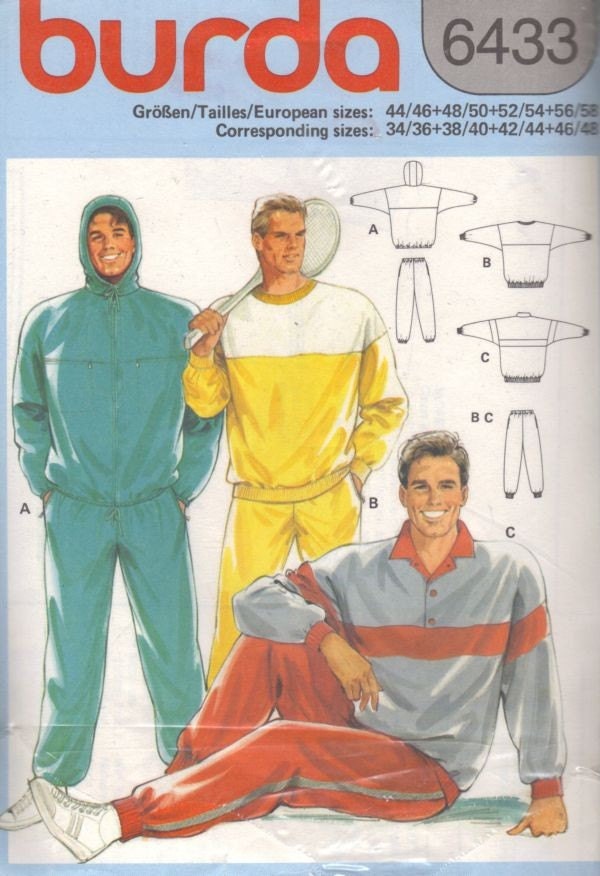 Hoody Men MULTI Sizes VINTAGE Jogging Pattern