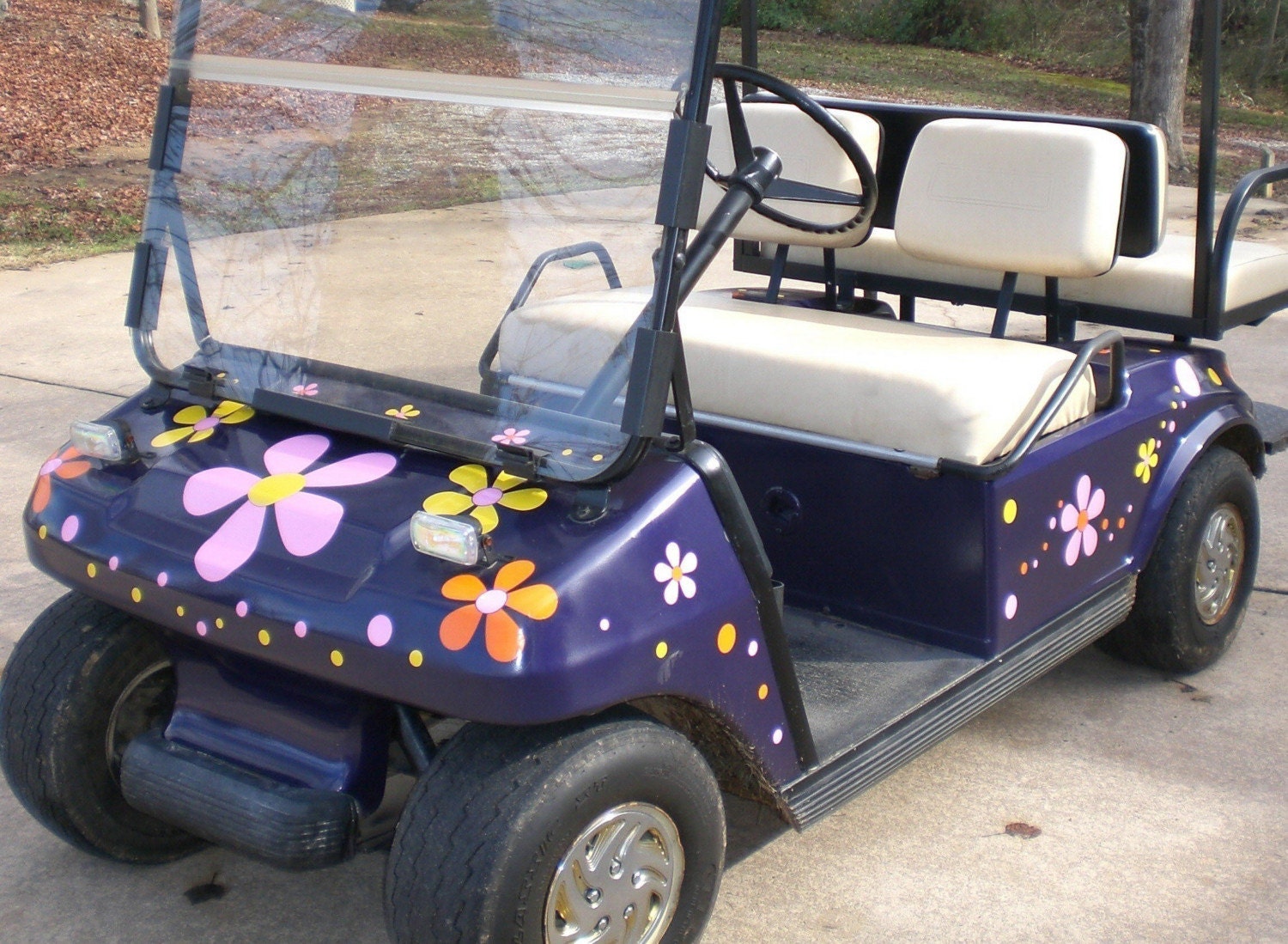 Hippy Flowers for your Golf Cart vinyl decal sticker adhesive graphics girlie thing