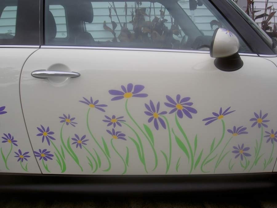 daisy flower decal stickers to fit Mini Cooper
