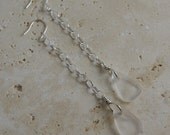Genuine Sea Glass Jewelry - Earrings - White Sterling Silver Icicle