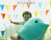 Oversized Soft Plush Bird Parade Pet Pillow - Huggable Handmade Pillow for Baby Nursery decor, children playroom decor, unique birthday gift