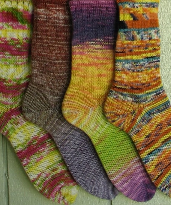 Socks Knit from Your Yarn  - Handmade to fit shoe sizes - Great gift, sock weight yarn only.