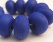 Small Lampwork Spacers - Matte Blue