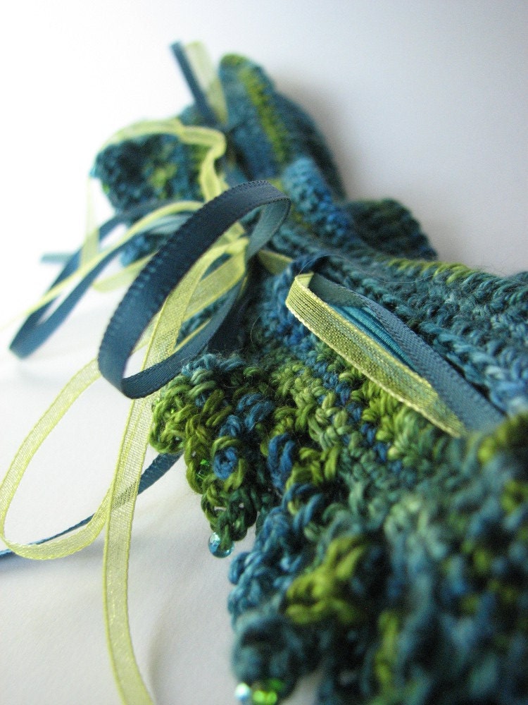 Beaded wedding garter, silk teal blue, lime green, custom fit petite, plus size, 2x plus size, burlesque lingerie