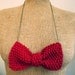 red knit bow tie statement necklace