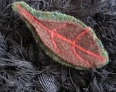 Autumn Leaf Hairclip Needlefelted with Wool