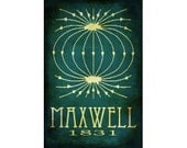 James Maxwell 12x18 Steampunk Science Art Poster, Rock Star Scientist Poster Scientific Diagram