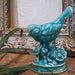 Arboretum Series - Ceramic Blue Jay with Peking Turquoise Blue crackle glaze