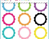 Scalloped Frames Labels for scrapbooking, cards Commercial Use Included PNGs Il_170x135