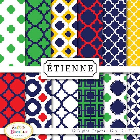 Etienne digital papers for scrapbooking, cards, invites. Il_570xn