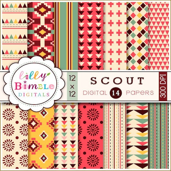 Digital Papers for cards, scrapbooking, SCOUT commercial and personal use Il_570xn