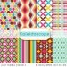 Kaleidoscope Papers multi color digital papers for scrapbooking, cards