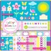 Instant Download digital scrapbook papers, clipart, labels, birds, garden, flowers, Dreamtime