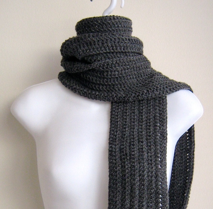 Charcoal Grey Scarf Wool Unisex Classic DRAKE