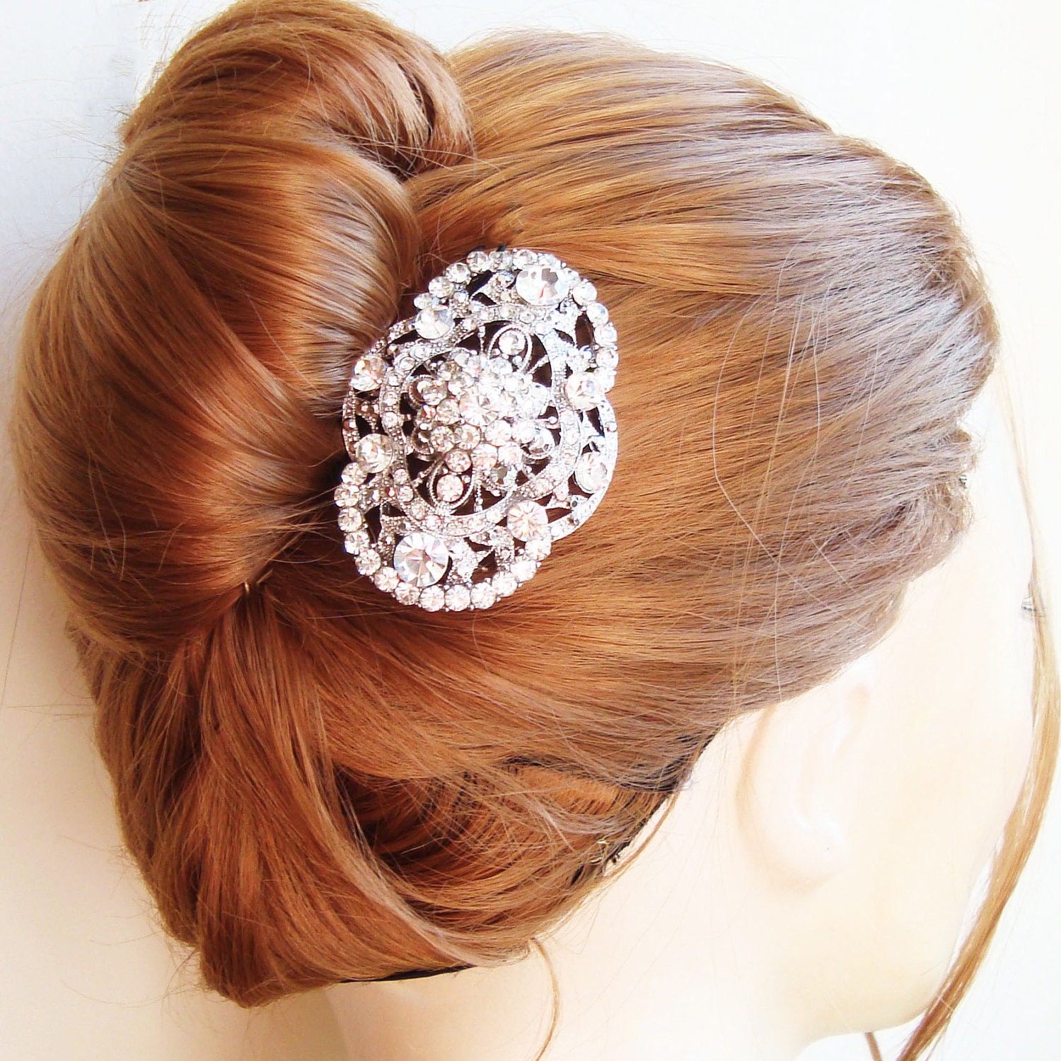 Art Deco Style Bridal Hair Piece, Wedding Headpiece, Vintage Style Wedding Comb, Rhinestone Hair Comb, Bridal Headpiece, VERONA