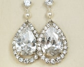 Wedding Jewelry, Bridal Earrings, Cubic Zirconia, STERLING SILVER Bridal Earrings, Wedding Jewelry, Crystal Bridal Jewelry, CLASSIC
