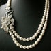 Bridal Jewelry, Rhinestone Necklace, Wedding Jewelry, Vintage Bridal Necklace, Art Deco Necklace, White Pearl Necklace, LINDSEY