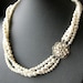 Bridal Pearl Necklace, Statement Wedding Necklace, Twisted Pearl Necklace, Vintage Bridal Jewelry, Pearl Wedding Jewelry, CELINE