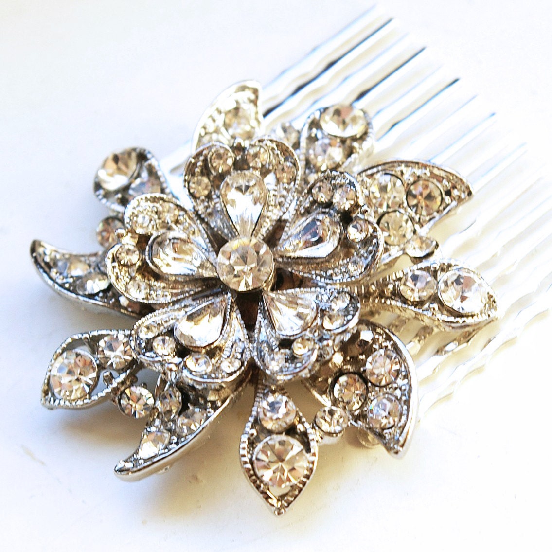 Victorian Style Bridal Hair Comb, Crystal Wedding Hairpiece, Vintage Bridal Hair Accessories, Wedding Hair Comb, MIRABELLE