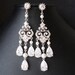 Art Deco Style Chandelier Bridal Earrings, Vintage Inspired Bridal Wedding Earrings, Statement Chandelier Earrings, HELENA