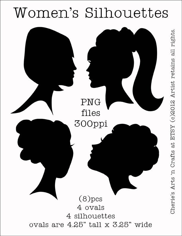 PNG File Silhouette Ladies Digital Graphic Images Downloadable Art Original Clip Art Package