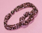 ChocoCherry ... Bracelet . Beadwoven . Beadwork . Ndebele Rope . Chic . Yummy . Chocolate Brown . Pale Pink . Knot Ready for Prime Time