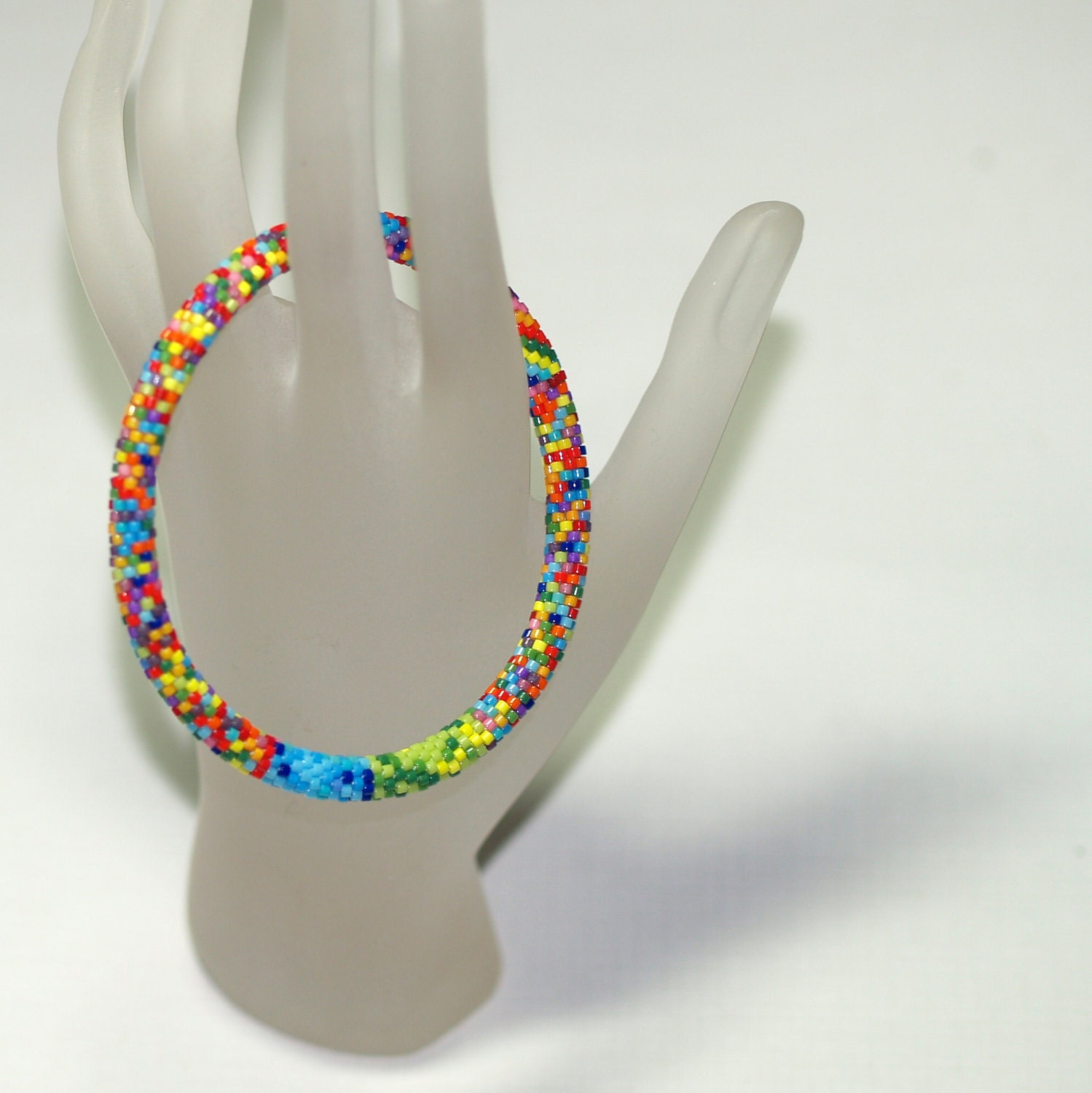 Zuri ... Bracelet . Bead Crochet . Bangle . Multicolor . Colorful . Intricate . Patterned . Bold . Africa Inspired . Rainbow Colors . Ethnic