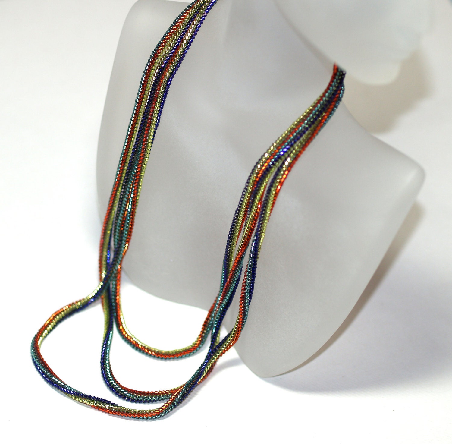 Jeweltone Shimmer ... Necklace . Bracelet . Rope . Wrap . Teal . Plum . Crimson . Lime . Metallic . Ndebele Rope . Versatile . Glitzy