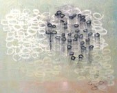 Original Painting Large Abstract Mixed Media Art by Aisyah Ang Size 30x40 with Cert