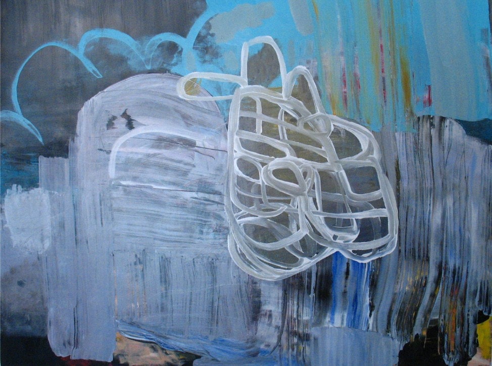 Original Painting Large Abstract Mixed Media Wood Art by Aisyah Ang Size 36x48 with Cert