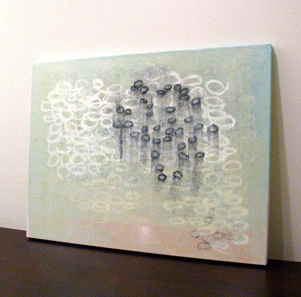 Original Painting Large Abstract Mixed Media Art by Aisyah Ang Size 30x40 with Cert