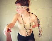 Temptress Braided Fabric with Feathers Necklace