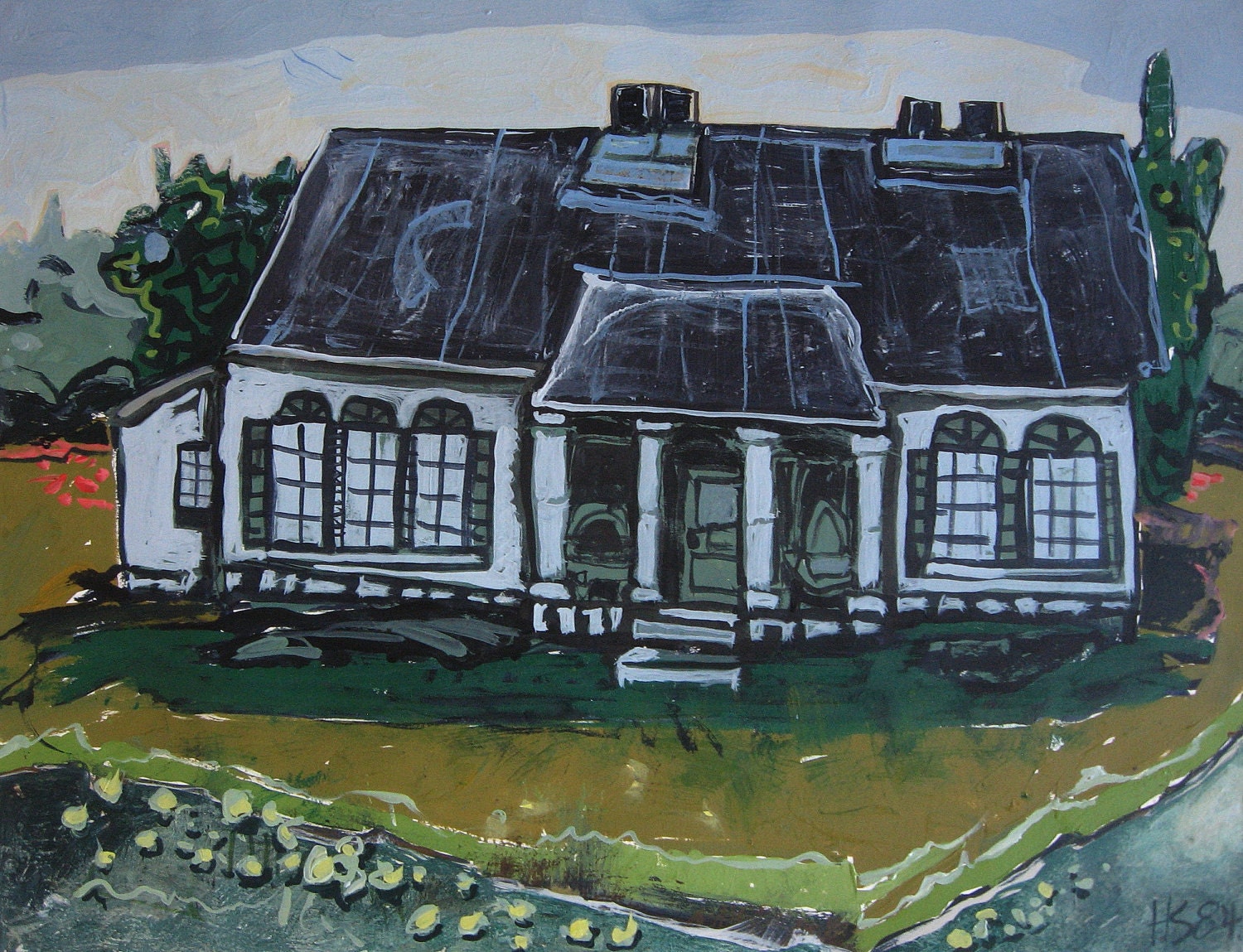 House of the Recluse, Larger Original  Painting on Paper, Stooshinoff