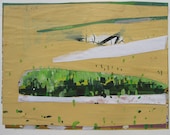 The Beginning, Original Landscape Collage on Paper